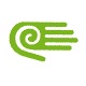 Symbol grüne Spiral Fingerfarben Hand