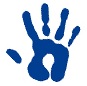 Symbol Blaue Hand leer