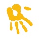 Symbol gelbe Hand leer