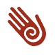 Symbol braune Hand mit Spirale